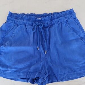 LOFT High Waist Blue Shorts with Elastic Waistband